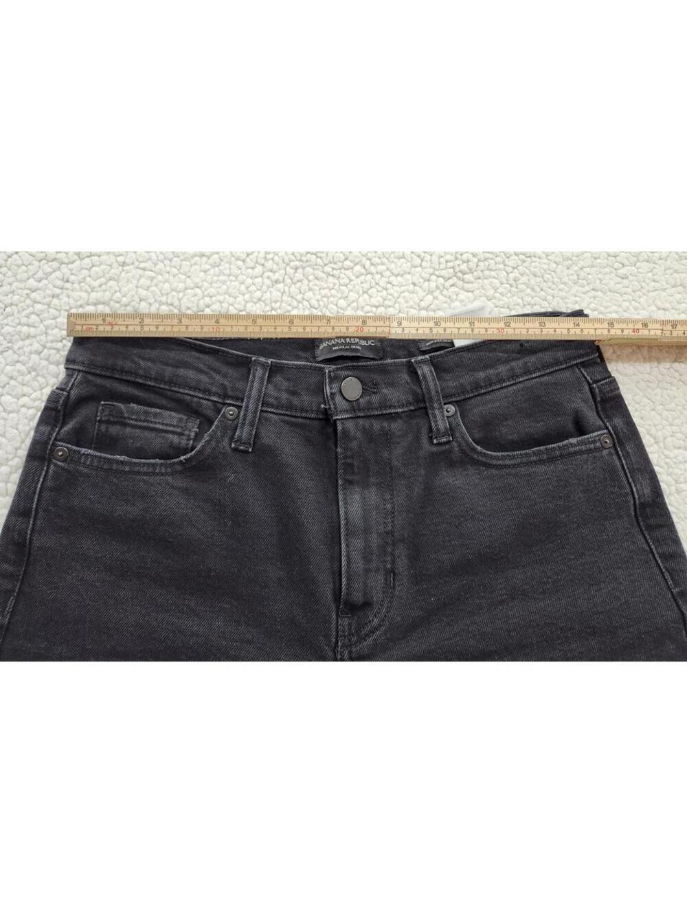 Banana Republic Women's 28 Black High Rise Straight Distressed Jeans - Picture 12 of 12